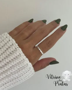 Anel Corações Cravejados