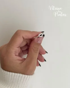 Anel Coração Cravejado Vazado