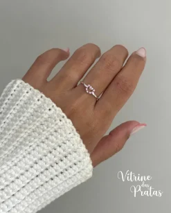 Anel Coração Rubi Cravejado Vazado