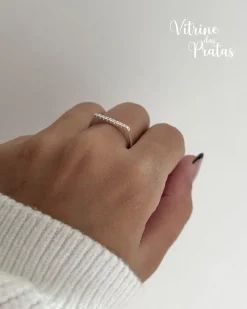 Anel Quadrado Cravejado