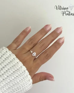 Anel Regulável com Zircônia Oval