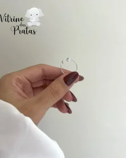 Anel Regulável com Zircônias Verde