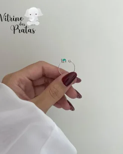 Anel Regulável com Zircônia Oval Verde Turmalina