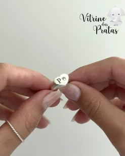 Anel Regulável Coração Personalizado