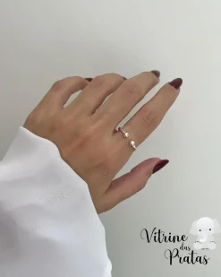 Anel Regulável Entrelaçado com Bolinhas