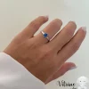 Anel Solitário Azul