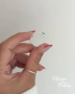 Anel Solitário Coração Turmalina