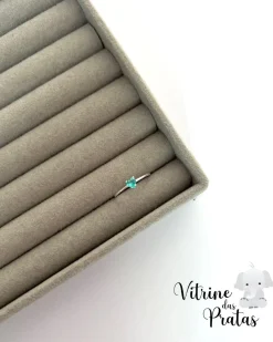 Anel Solitário Coração Verde