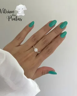 Anel Solitário Cravejado