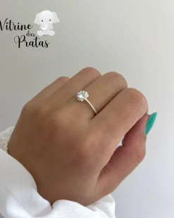 Anel Solitário Cravejado