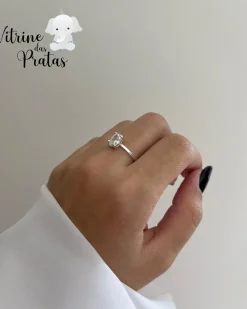 Anel Solitário Oval