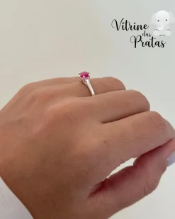 Anel Solitário Rubi