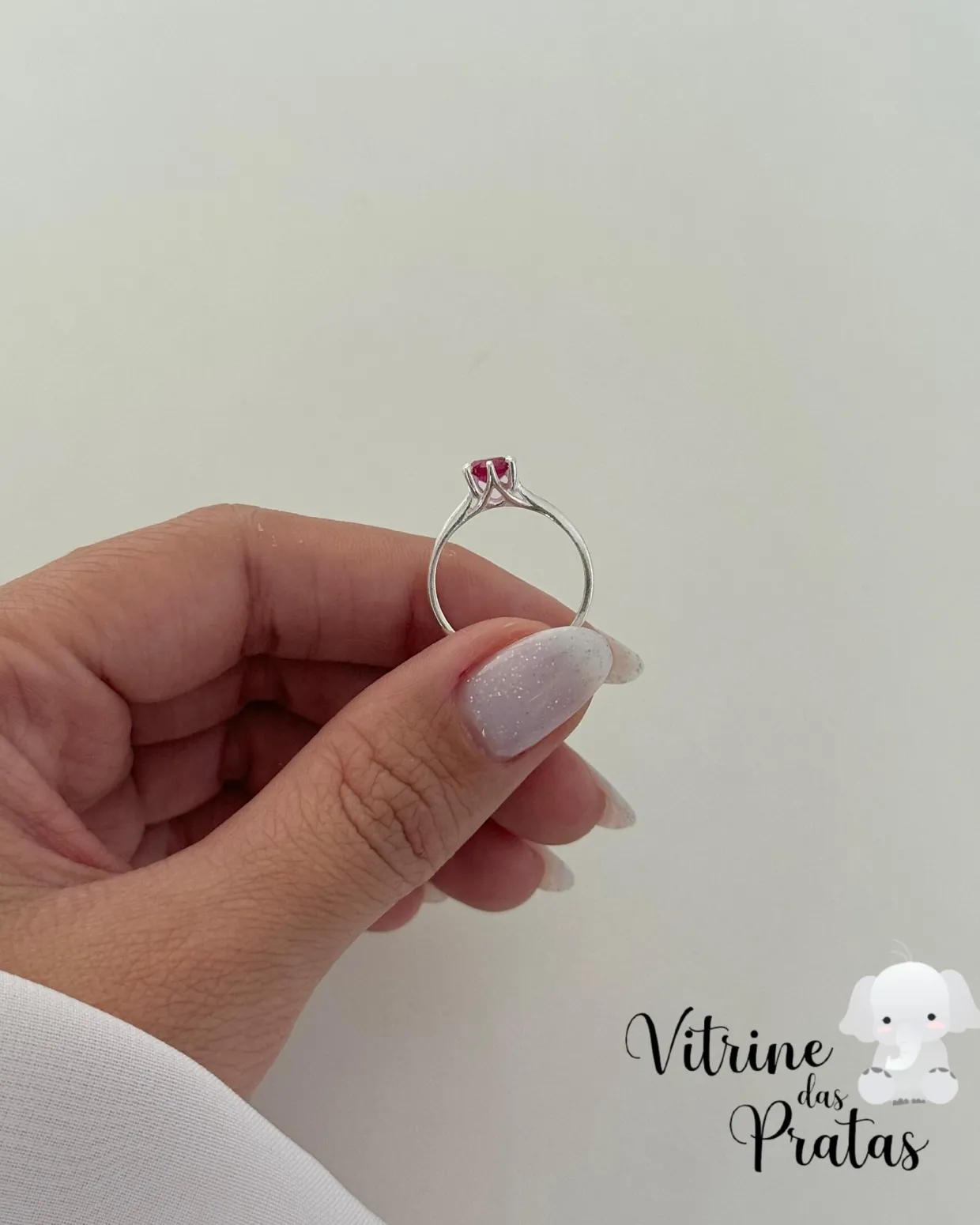 Anel Solitário Rubi