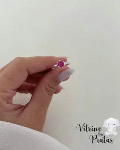 Anel Solitário Rubi