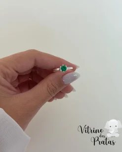 Anel Solitário Verde