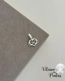 Berloque Coração com Infinito