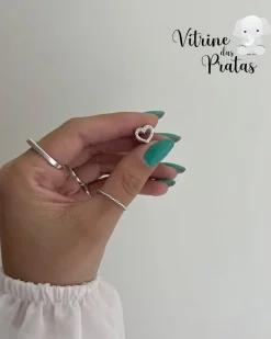 Berloque Separador Coração Cravejado Vazado