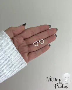 Brinco Coração Cravejado 1,0cm