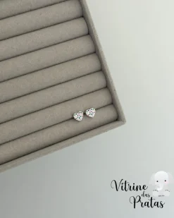 Brinco Coração Cravejado Color