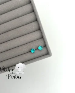 Brinco Zircônia Redonda Verde