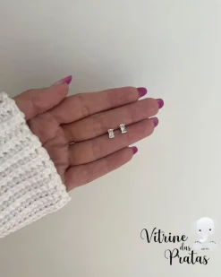 Brinco Zircônia Retangular