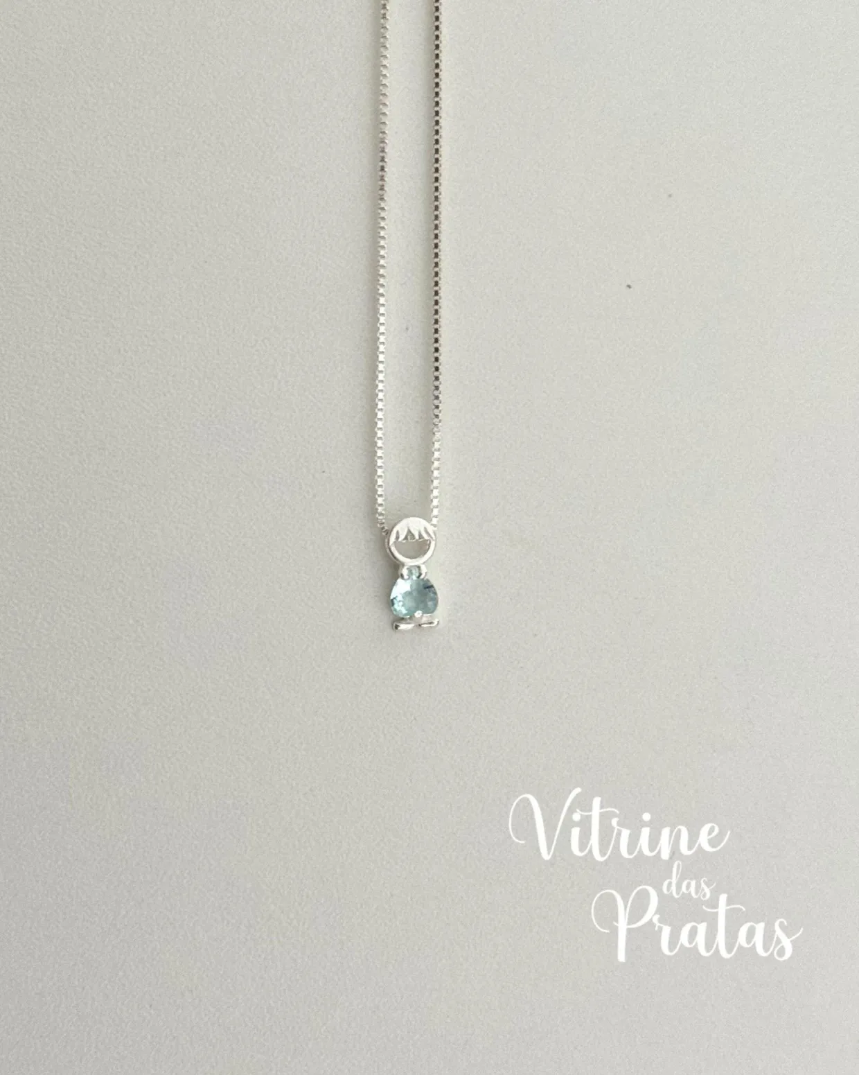 Colar Menino com Zircônia Azul