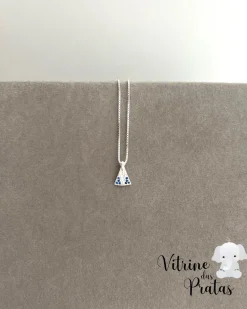 Colar Nossa Senhora Cravejada Azul Mini