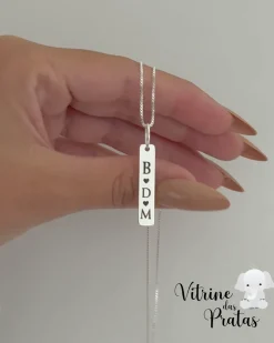 Colar Plaquinha Comprida Personalizada (LEIA A DESCRIÇÃO)