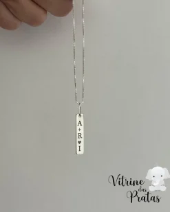 Colar Plaquinha Comprida Personalizada (LEIA A DESCRIÇÃO)