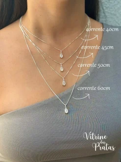 Colar Zircônia Oval