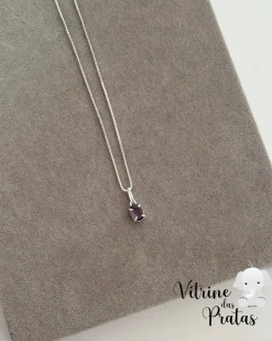 Colar Zircônia Oval Ametista