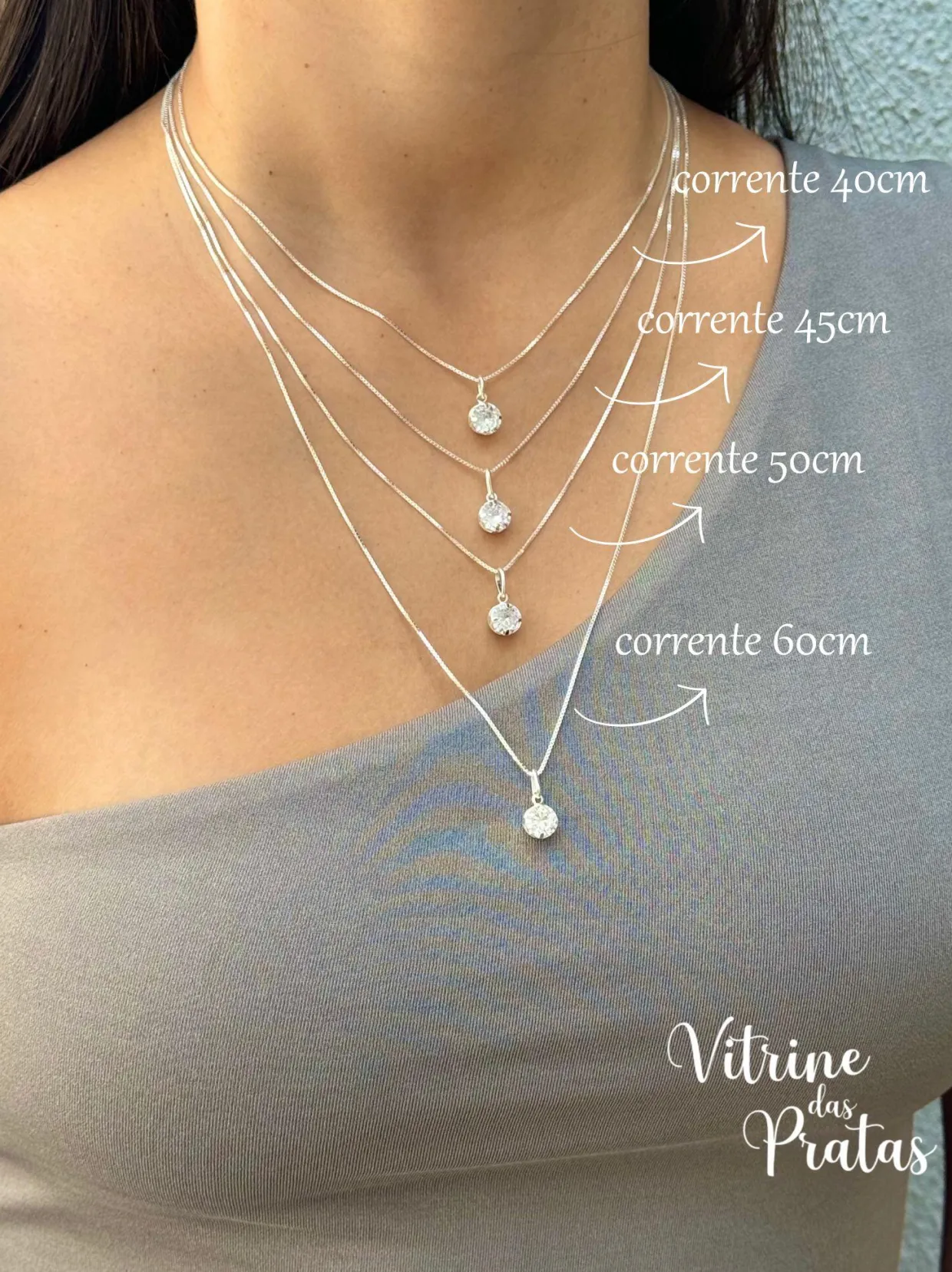 Colar Zircônia Redonda