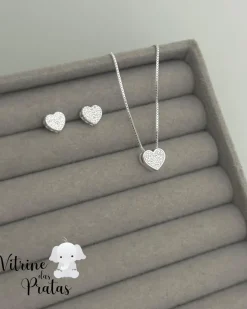 Conjunto Coração Cravejado