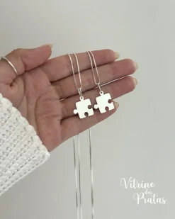 Kit 2 Colares Quebra Cabeça Personalizado (LEIA A DESCRIÇÃO)