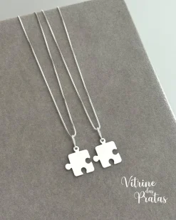 Kit 2 Colares Quebra Cabeça Personalizado (LEIA A DESCRIÇÃO)