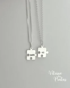 Kit 2 Colares Quebra Cabeça Personalizado (LEIA A DESCRIÇÃO)
