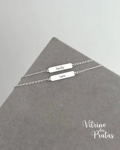 Kit 2 Pulseiras Plaquinha Personalizada (LEIA A DESCRIÇÃO)