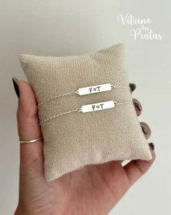 Kit 2 Pulseiras Plaquinha Personalizada (LEIA A DESCRIÇÃO)