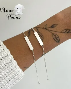 Kit 2 Pulseiras Plaquinha Personalizada (LEIA A DESCRIÇÃO)