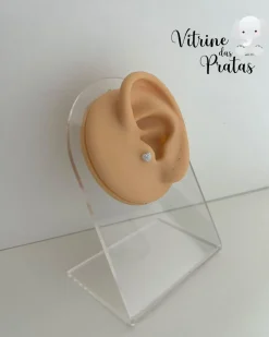 Piercing Pino Coração Cravejado Base Reta