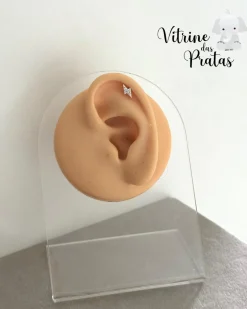 Piercing Pino Raio Cravejado Base Reta