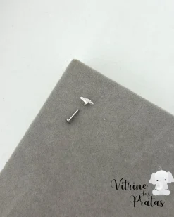 Piercing Pino Raio Cravejado Base Reta