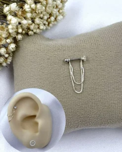 Piercing Ponto de Luz com Corrente