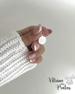 Pingente Plaquinha com Coração