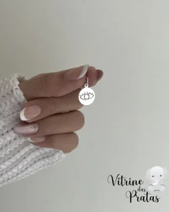 Pingente Plaquinha com Olho Grego