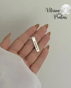 Pingente Plaquinha Comprida Personalizada (LEIA A DESCRIÇÃO)