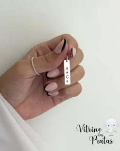 Pingente Plaquinha Comprida Personalizada (LEIA A DESCRIÇÃO)