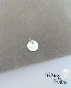 Pingente Plaquinha Espírito Santo com Ponto de Luz