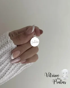 Pingente Plaquinha Gratidão Redonda