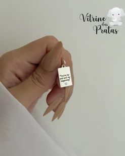 Pingente Plaquinha Quadrada Personalizada (LEIA A DESCRIÇÃO)